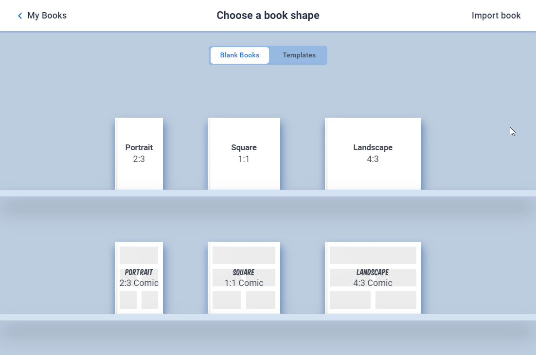 choosing book shapes
