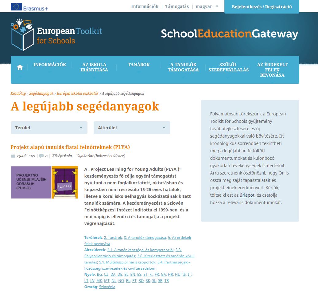 Európai iskolai eszköztár