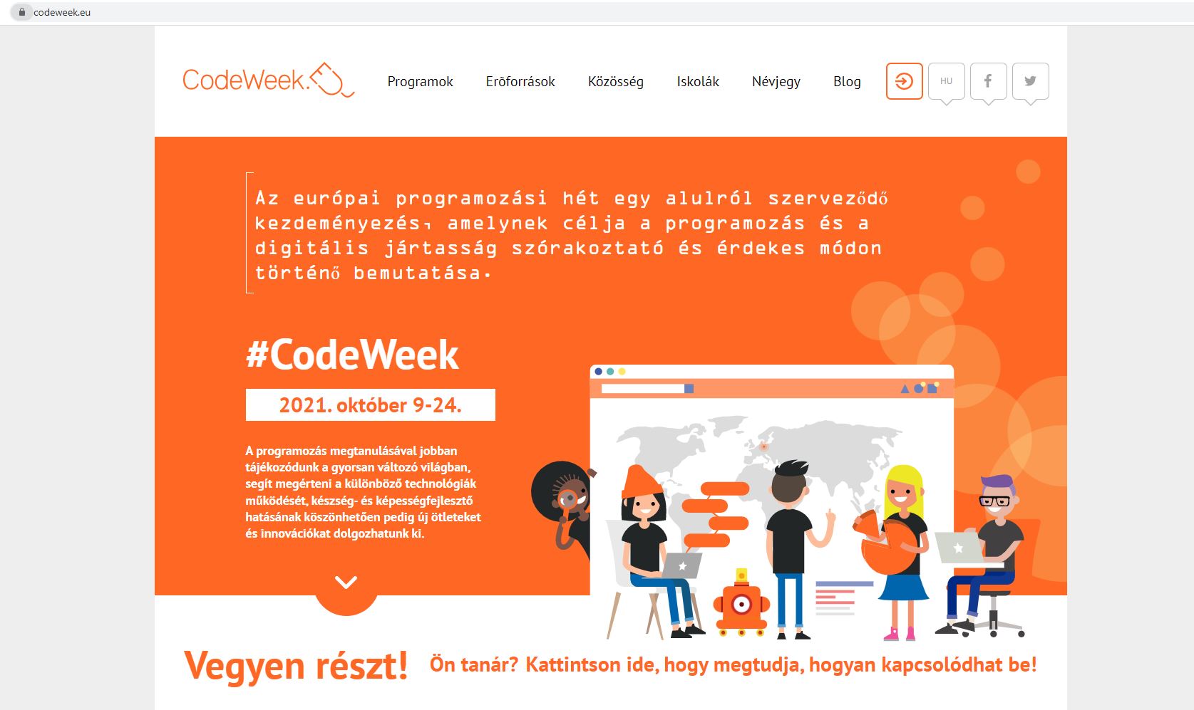 Codeweek nyitóoldal
